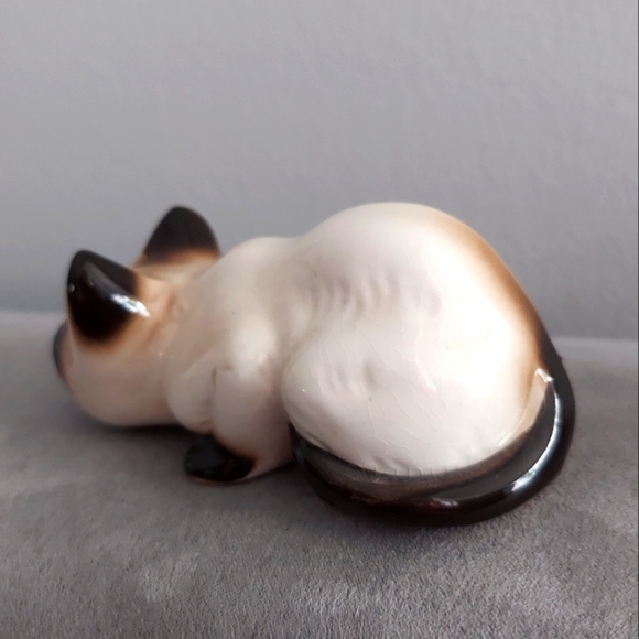 2 Vintage Enesco Siamese Cat Figurines MCM - Picture 7 of 9